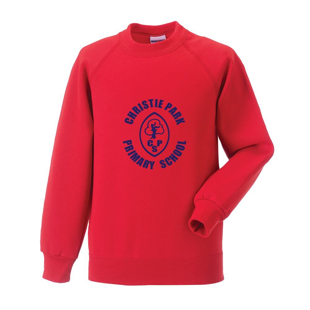 Christie Park Primary Crew Neck Sweatshirt Red