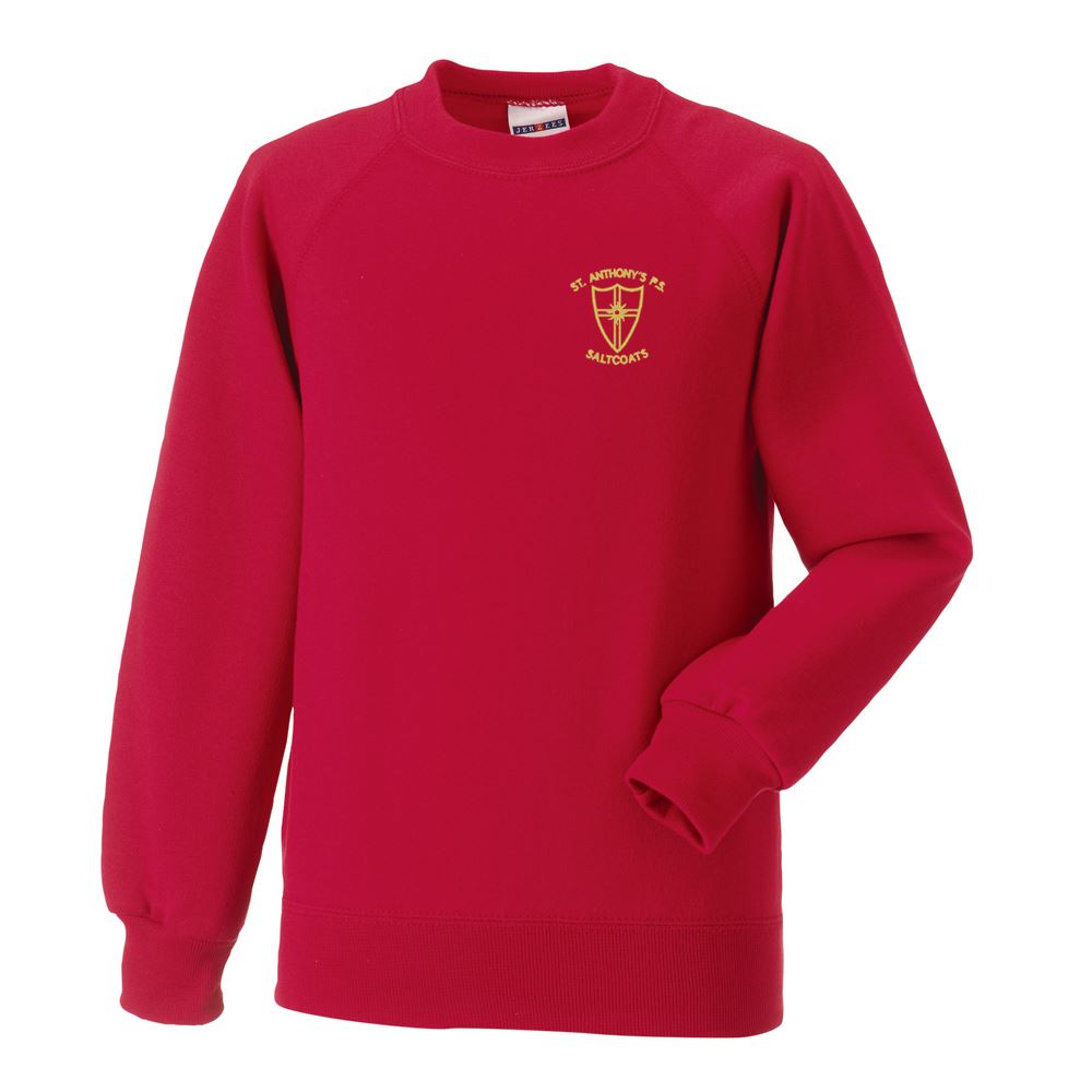 St Anthonys Primary Saltcoats Crew Neck Sweatshirt Red