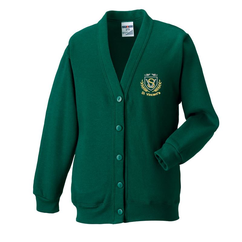 St Vincents Primary Sweat Cardigan Green