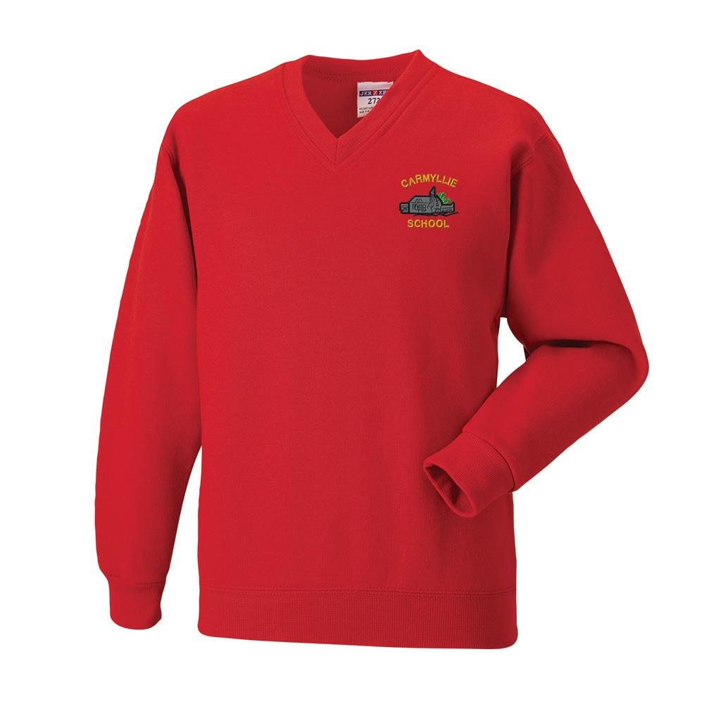 Carmyllie Primary V-Neck Sweatshirt Red