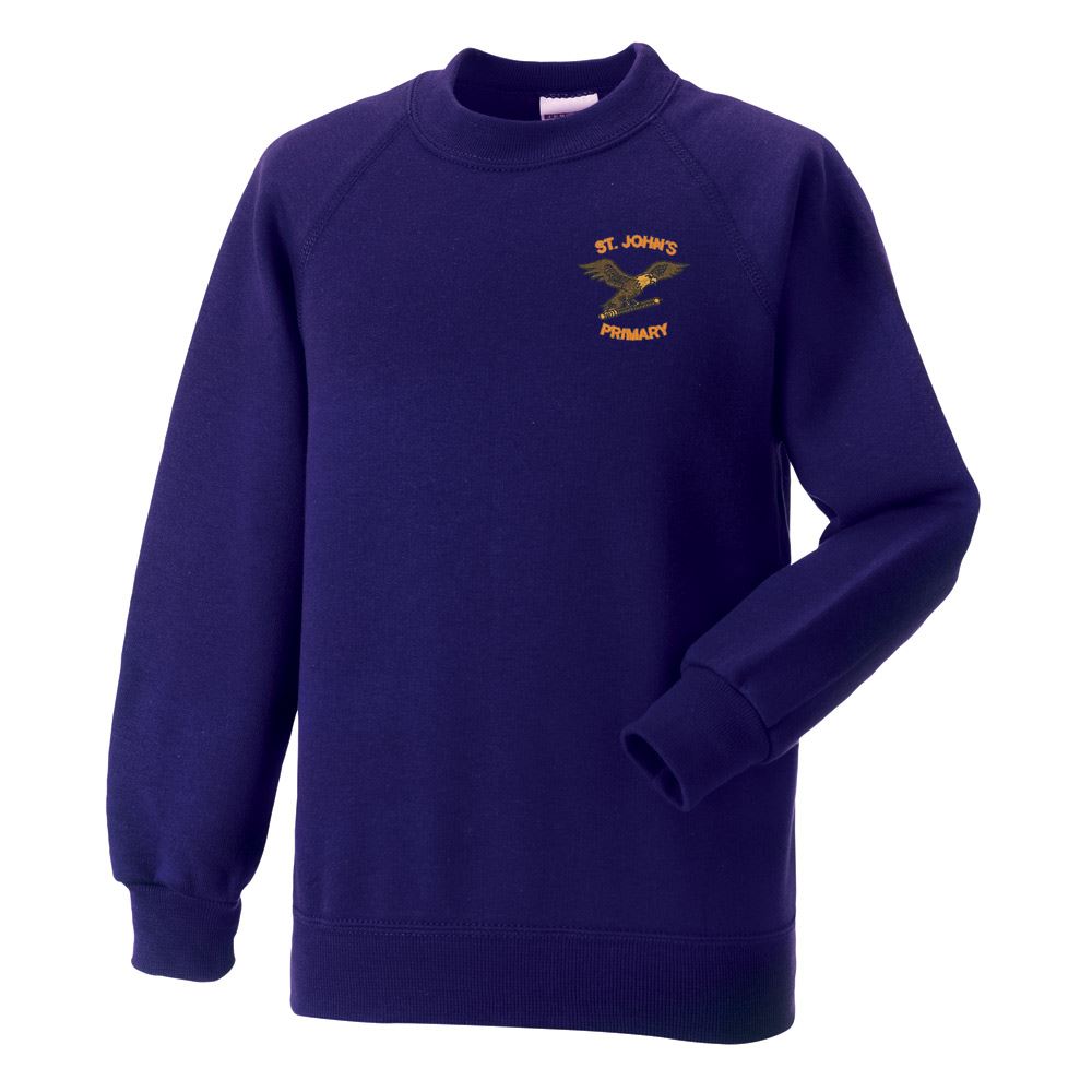 St Johns Primary Stevenston Crew Neck Sweatshirt Purple