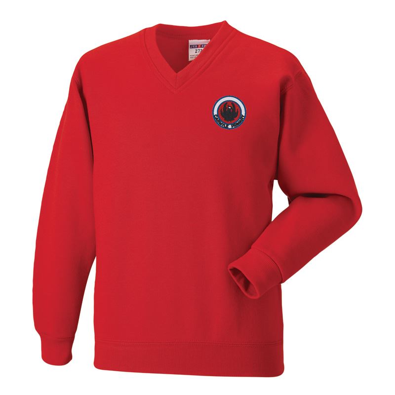 Carmyle Primary V-Neck Sweatshirt Red