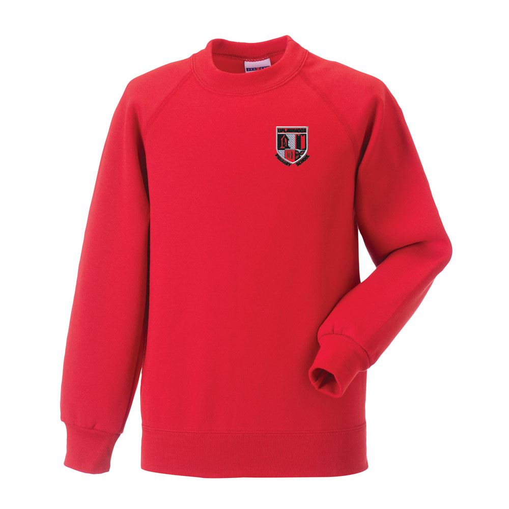 Uplawmoor Primary Crew Neck Sweatshirt Red