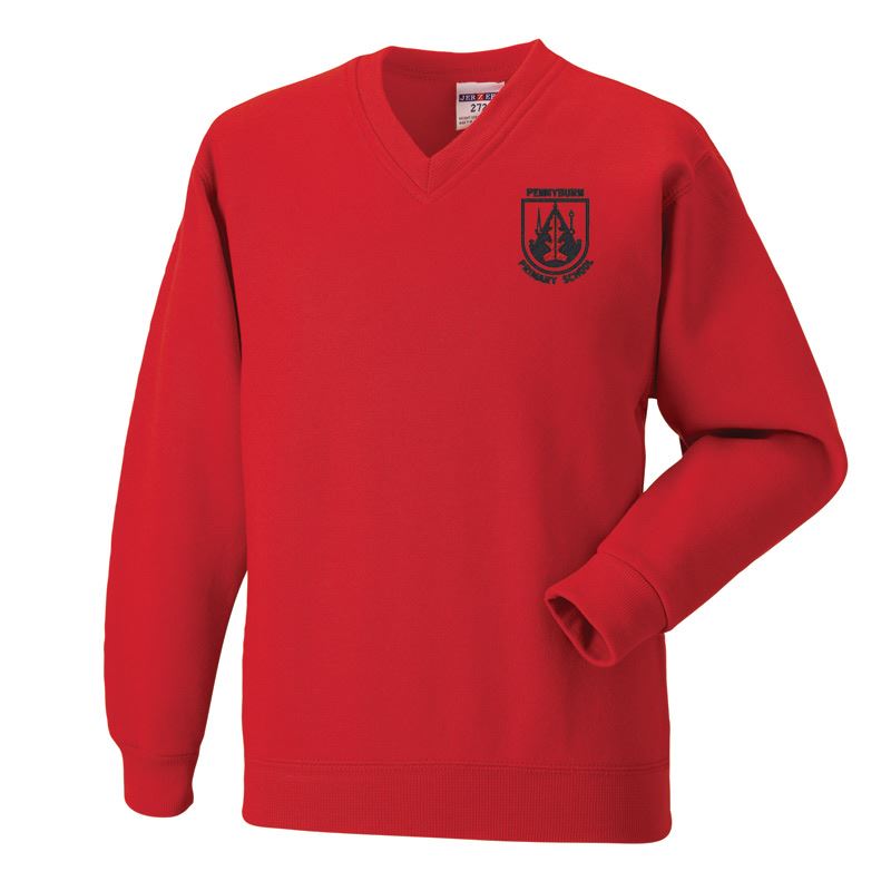 Pennyburn Primary V-Neck Sweatshirt Red