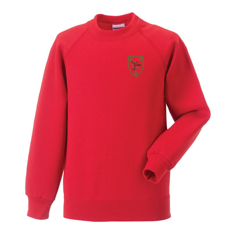 Juniper Green Primary Crew Neck Sweatshirt Red