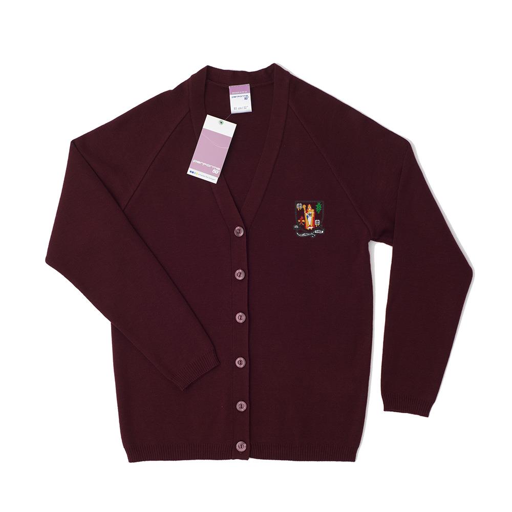 Banchory Academy Girls Cotton Cardigan Burgundy - Main Image