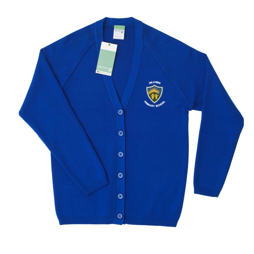 Hillview Primary 50/50 Cardigan Royal