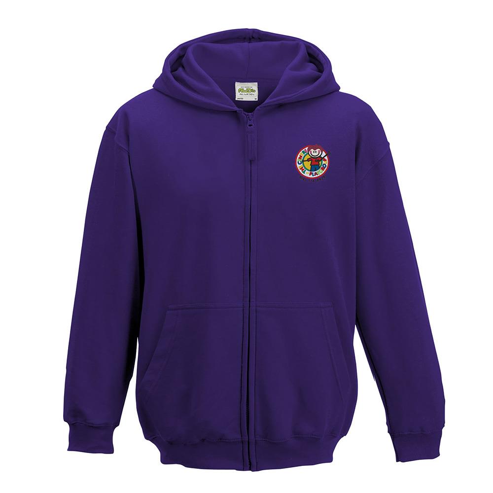 Centre Pre-School Kids Zipped Hooded Top Purple